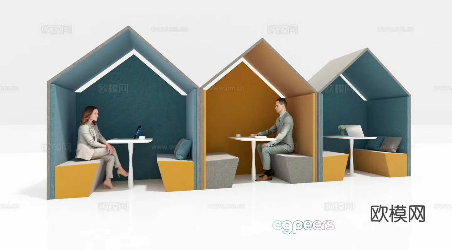 Office card seat sofa card seat sofa business sofa 3D model