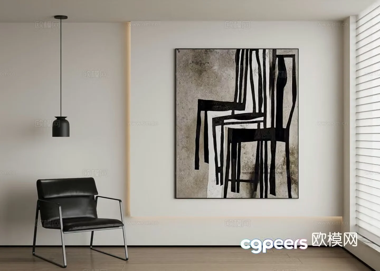 Modern decorative painting 3d model