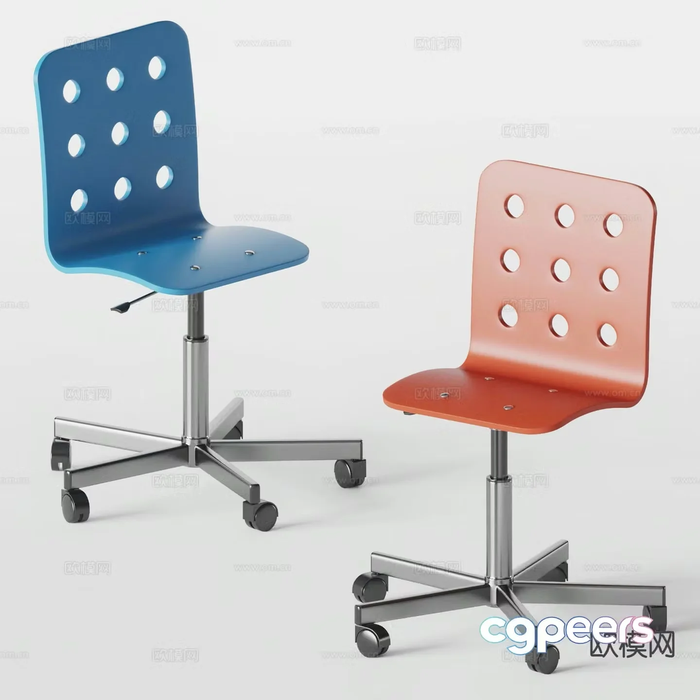 Oluce modern chair swivel chair office chair class chair 3d model