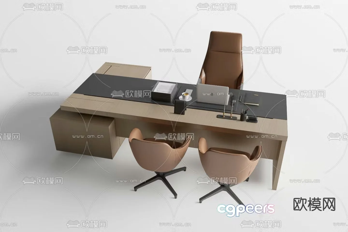 Executive desk executive desk boss chair 3d model