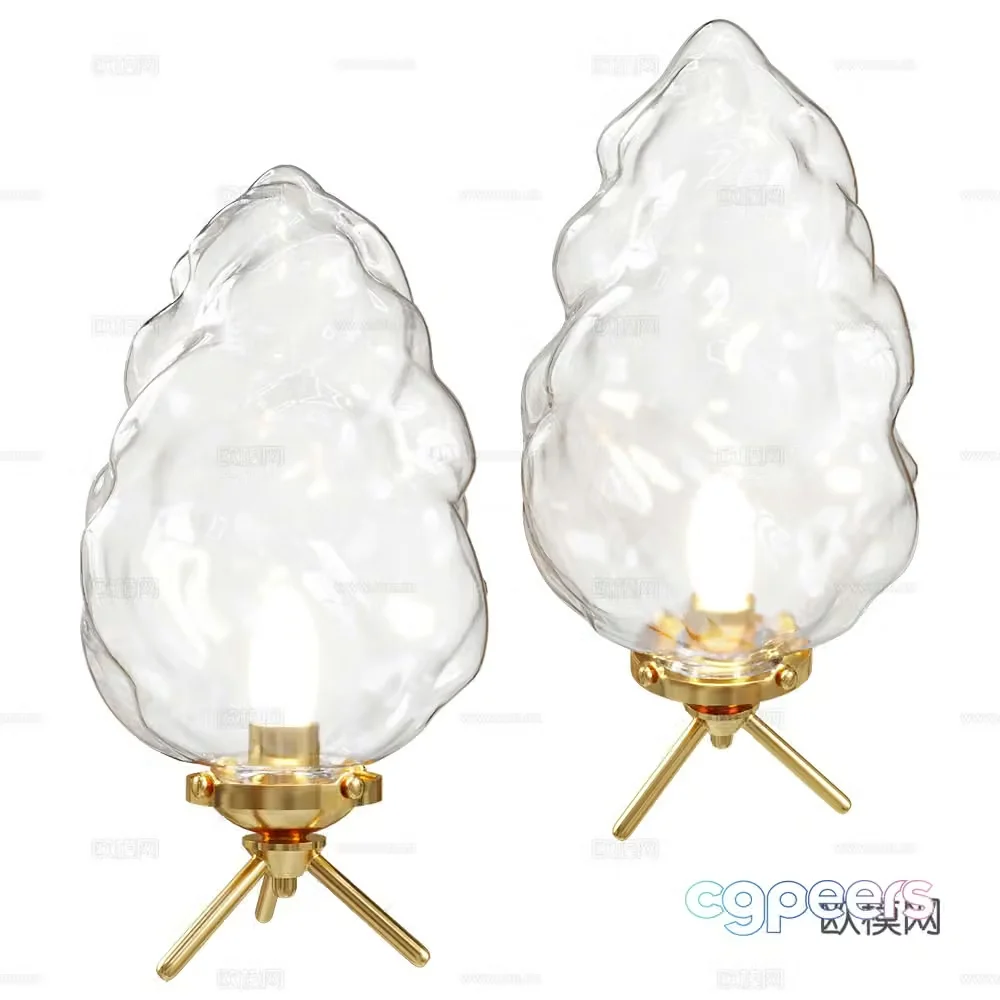 Modern glass table lamp 3d model
