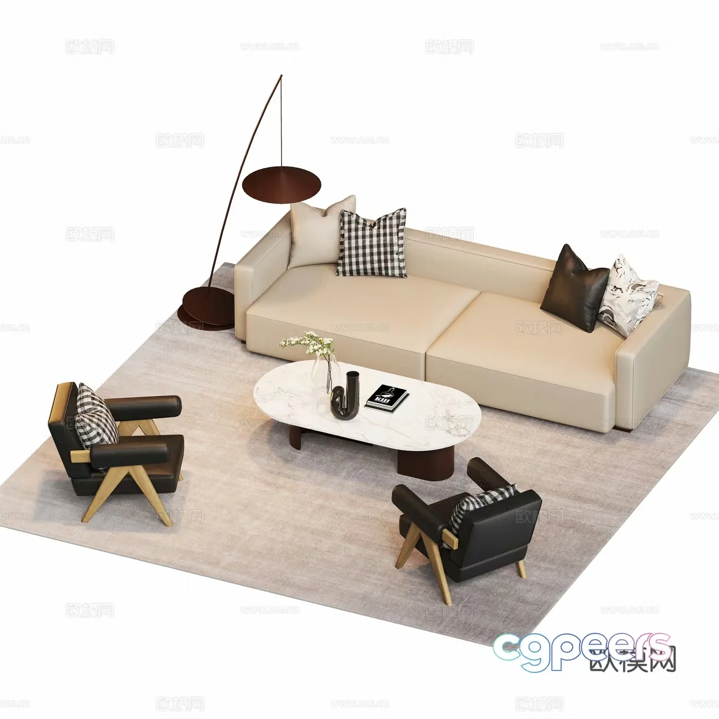 Modern combination sofa 3d model