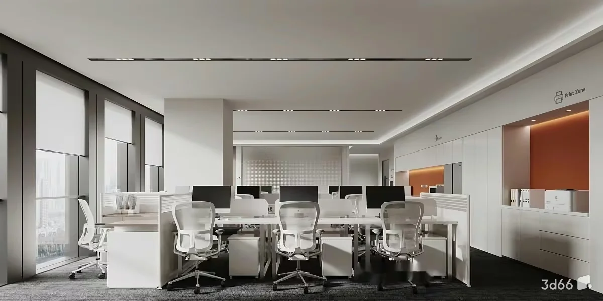 Modern Office Space 3D Model – 22073 – VRAY Render
