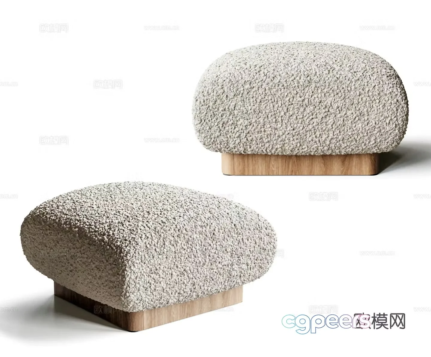 Wasabi stool Sofa stool Square sofa stool Shoe change stool 3D model