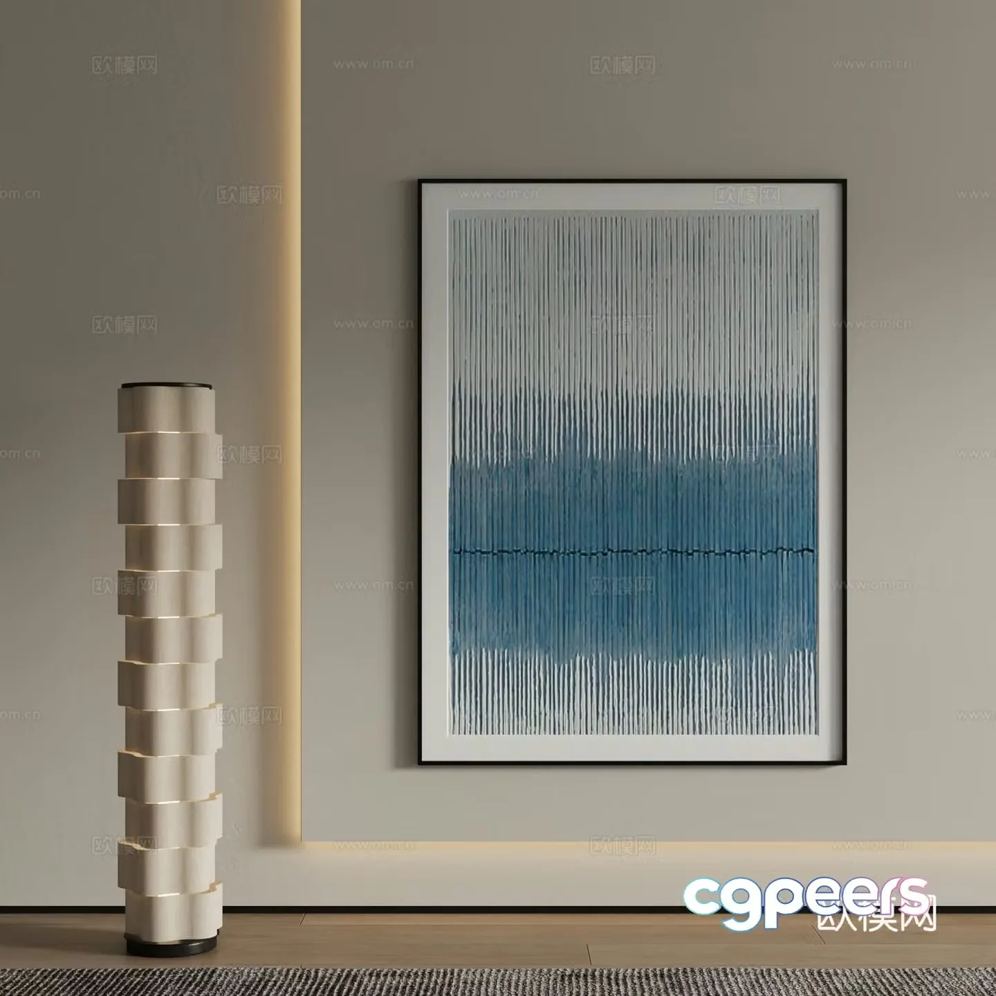 Modern decorative painting Gradient hanging painting 3d model
