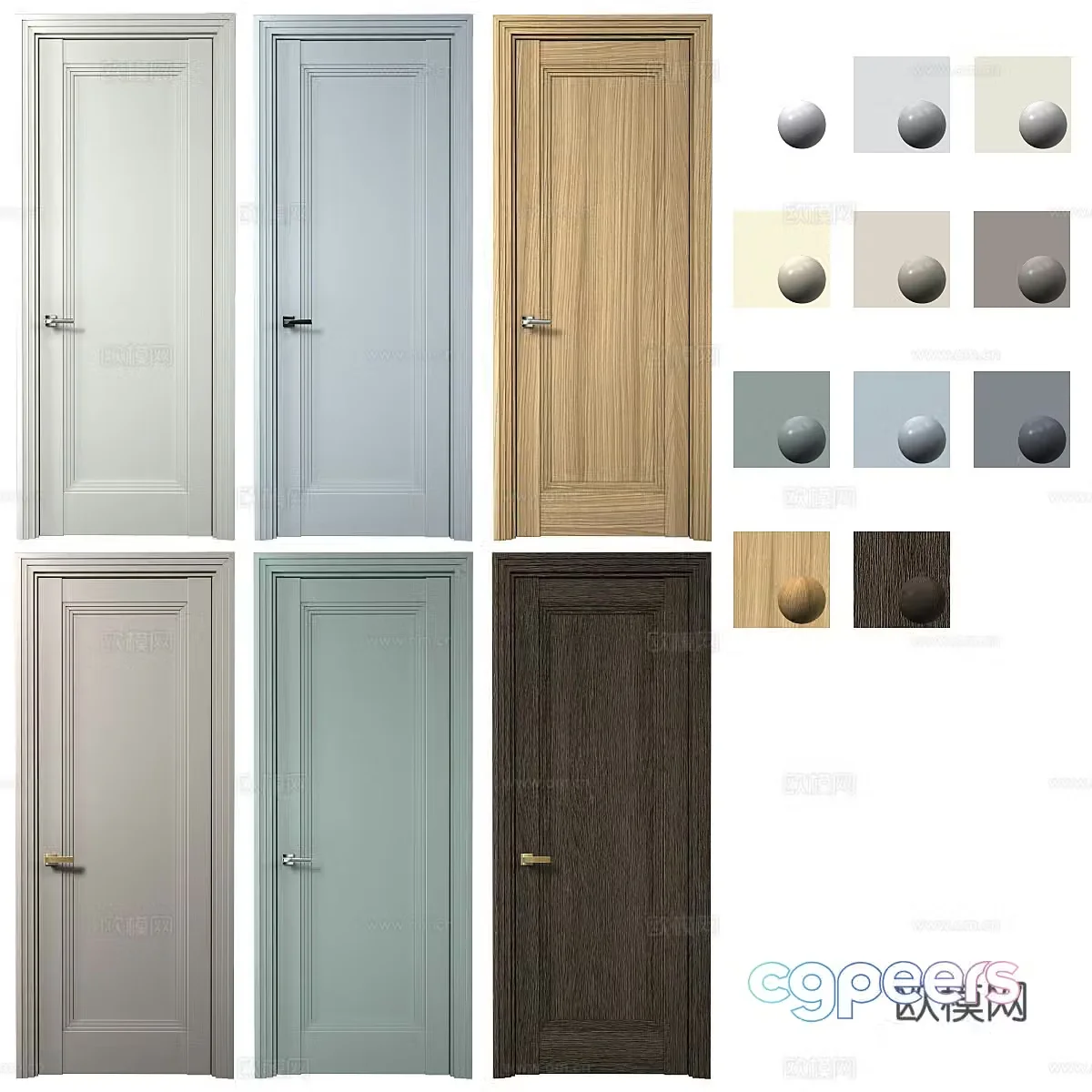 Modern room door entrance door bedroom door 3d model