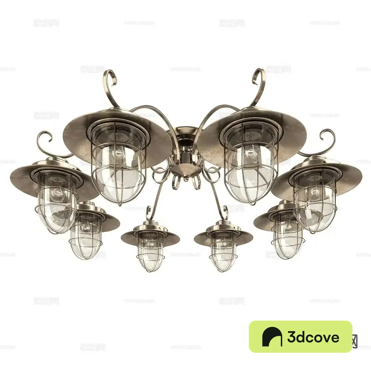 Industrial style chandelier multi-head chandelier