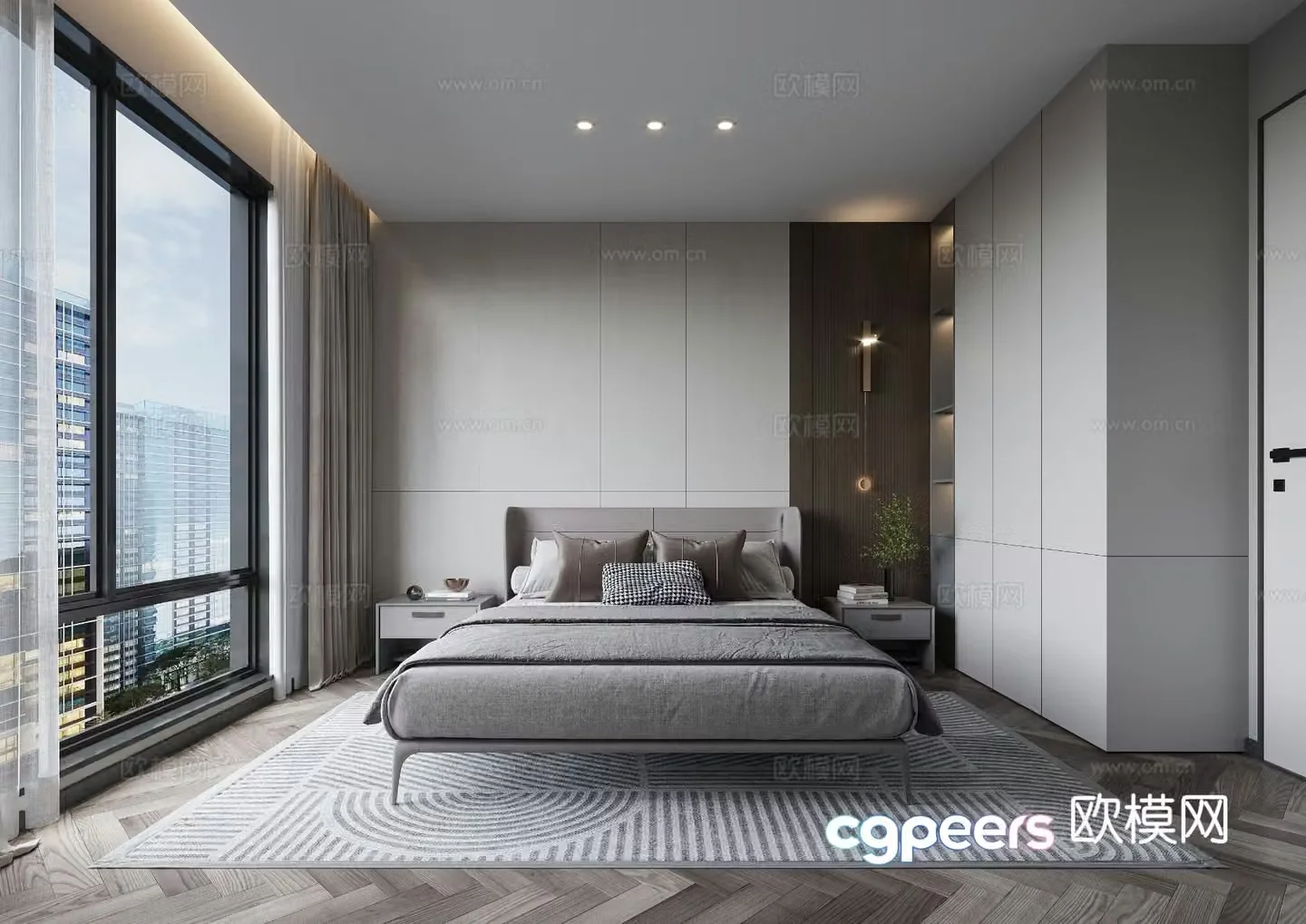 Modern bedroom master bedroom 3d model