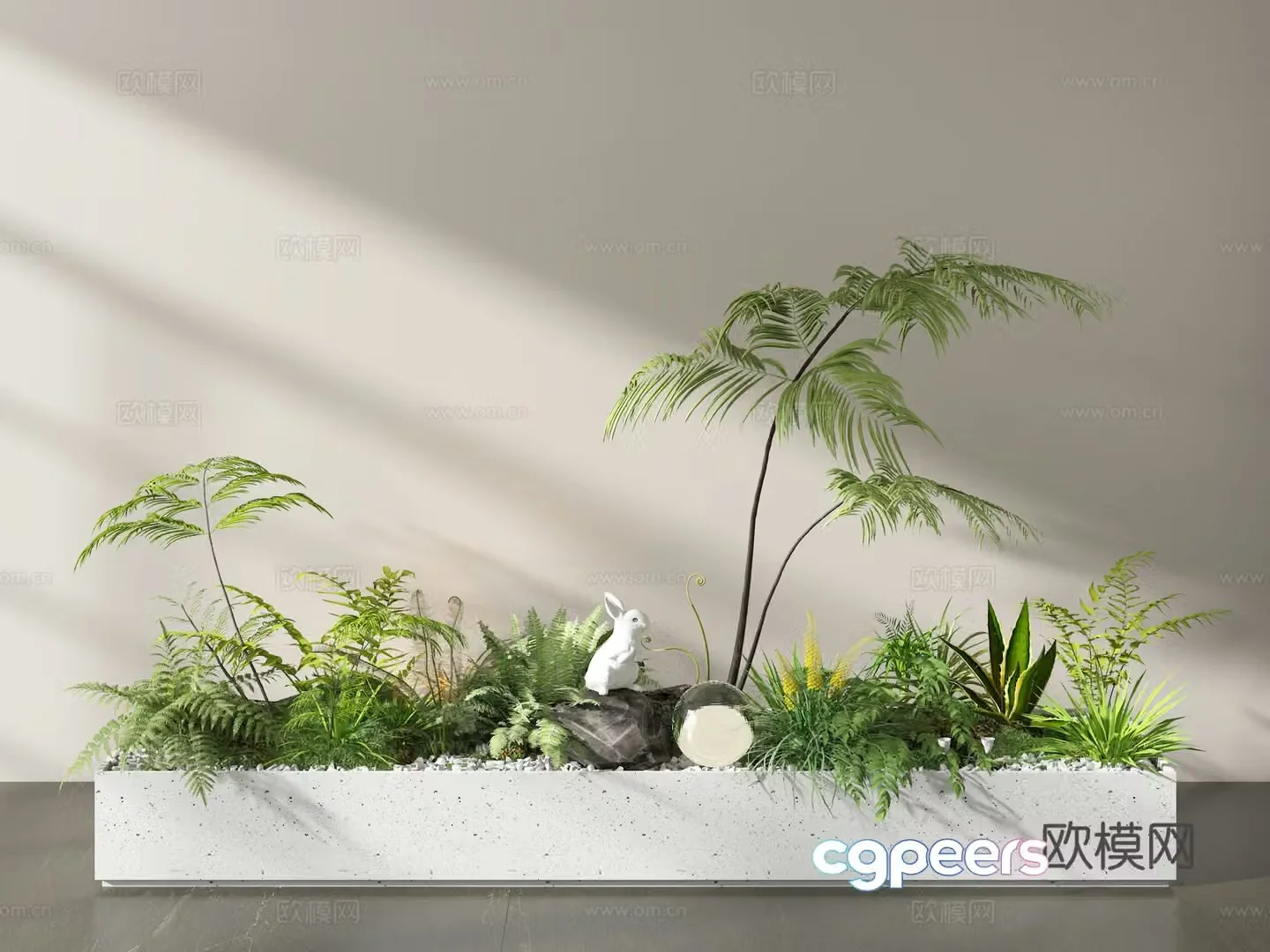 Green plant pile plant landscaping fern plant pile 3d model