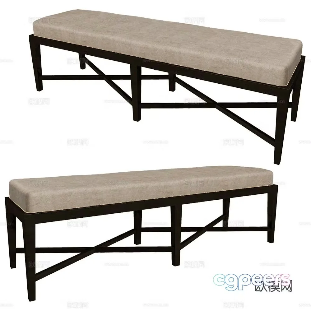 Dantone Italian footrest bed end stool 3d model