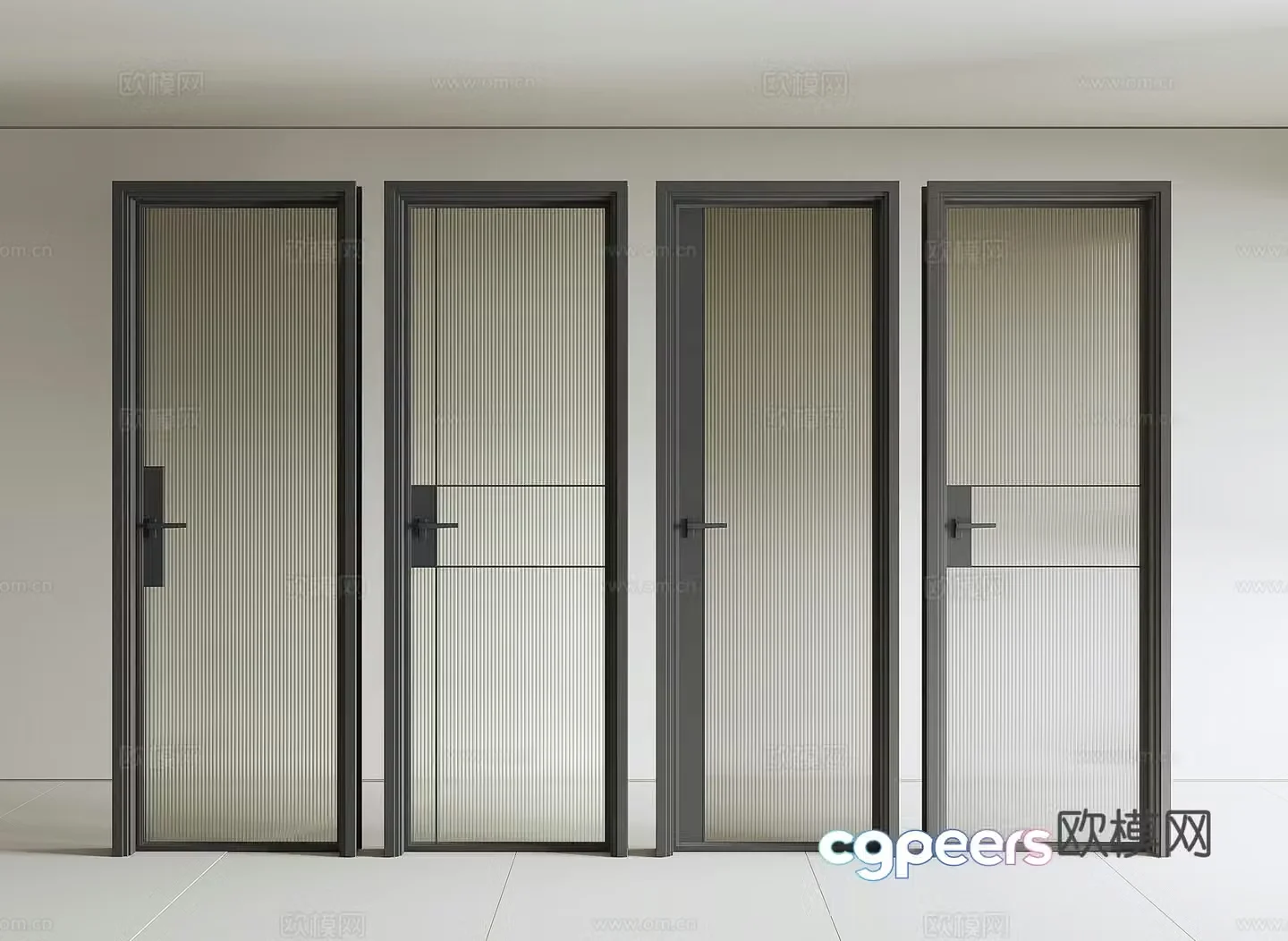 Modern glass door swing door 3d model