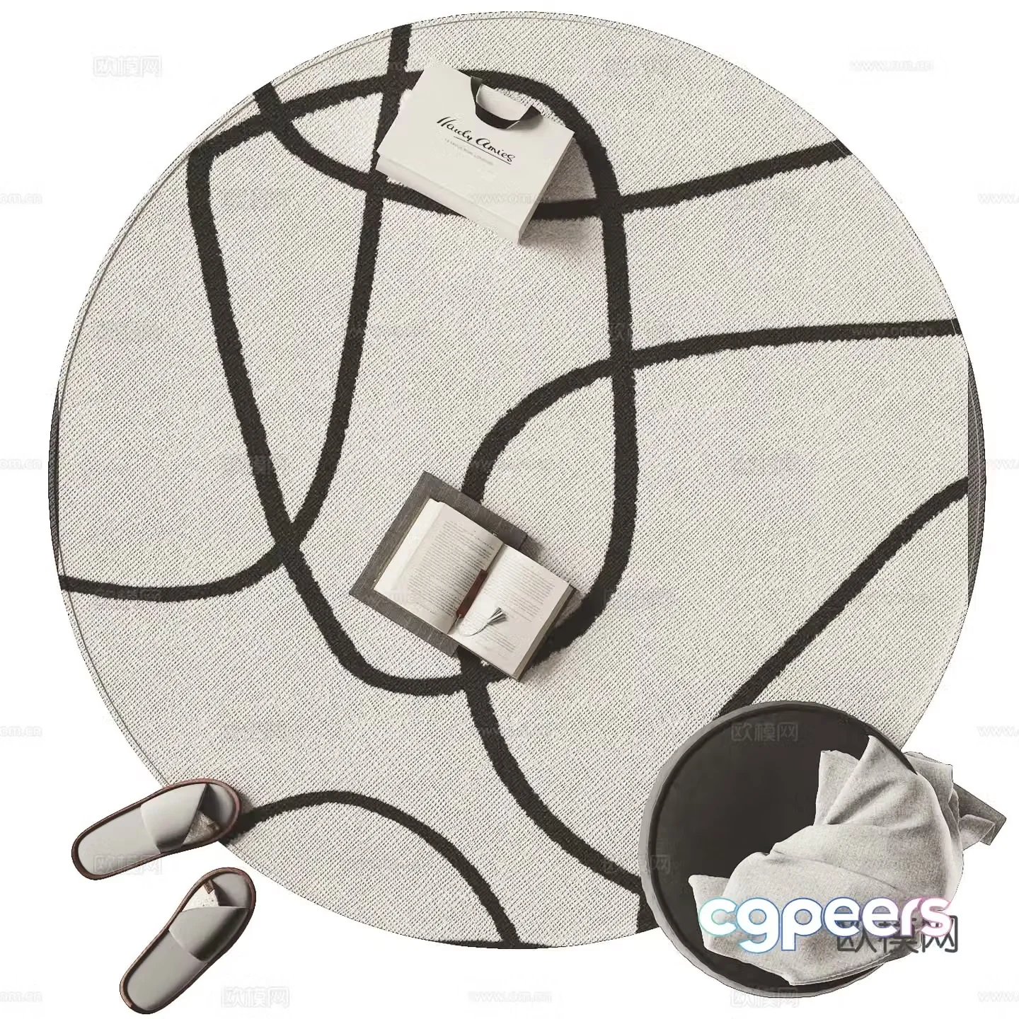 Modern round carpet 3d model