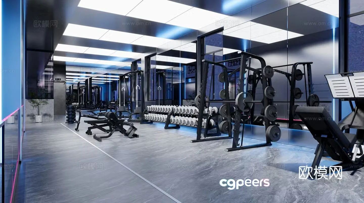 Modern gym 3d model