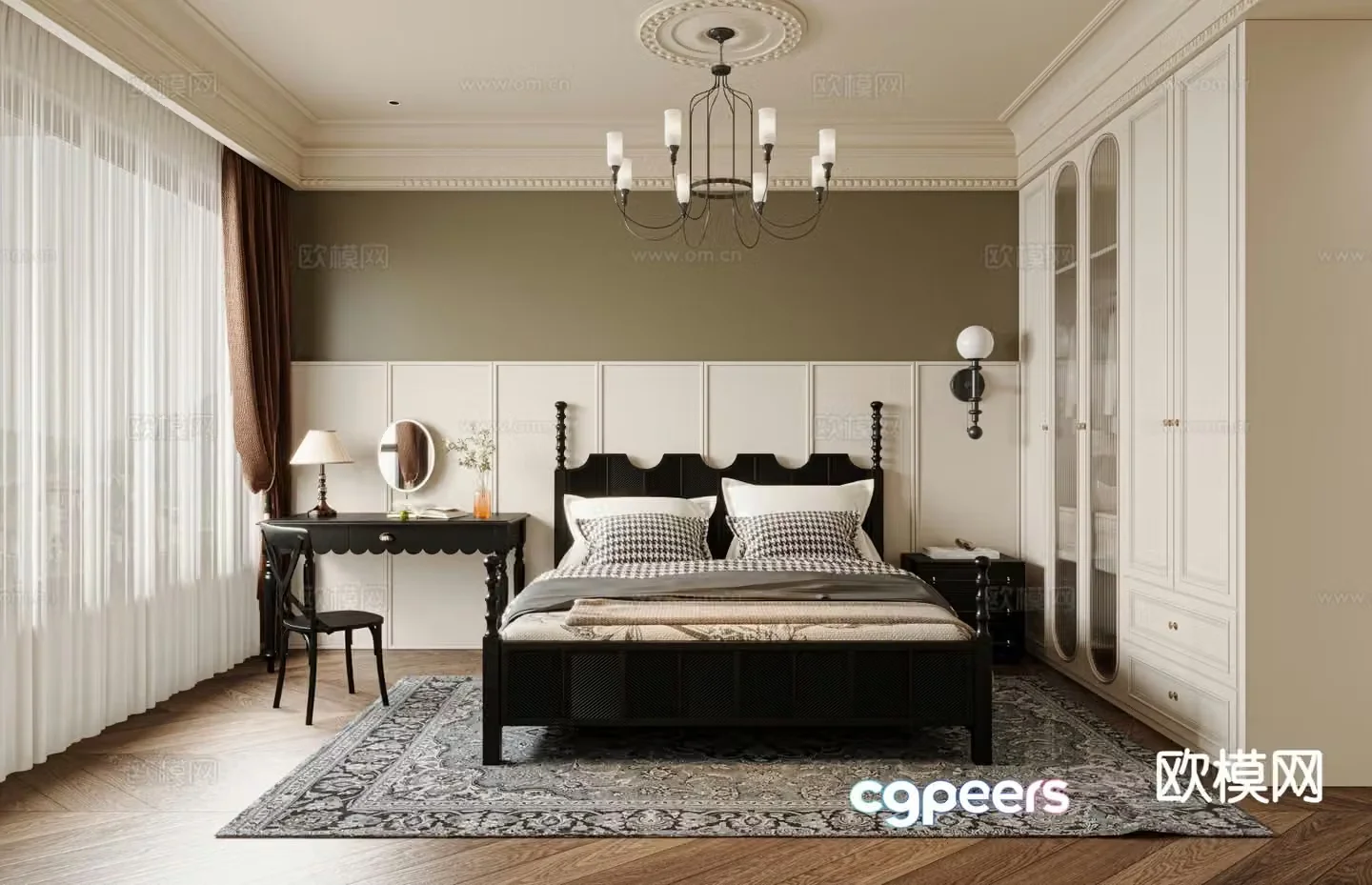 Medieval style bedroom master bedroom 3d model