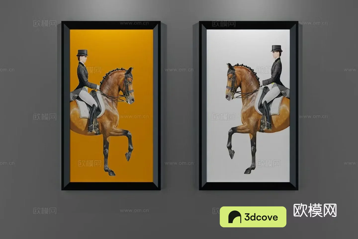 Horse riding hanging painting decorative painting