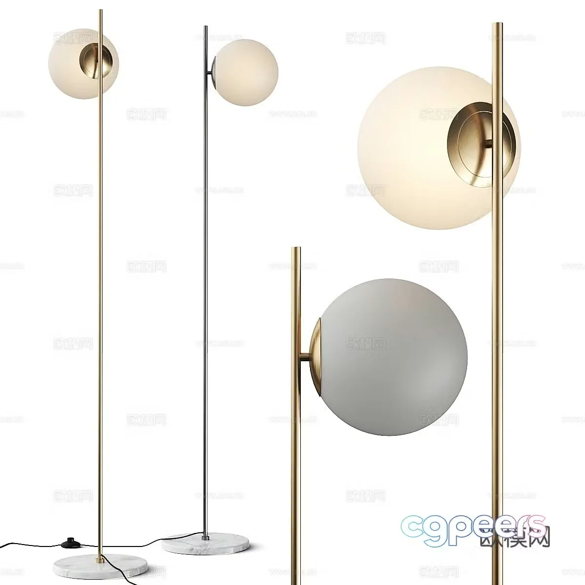 Modern light luxury minimalist floor lamp 3D model