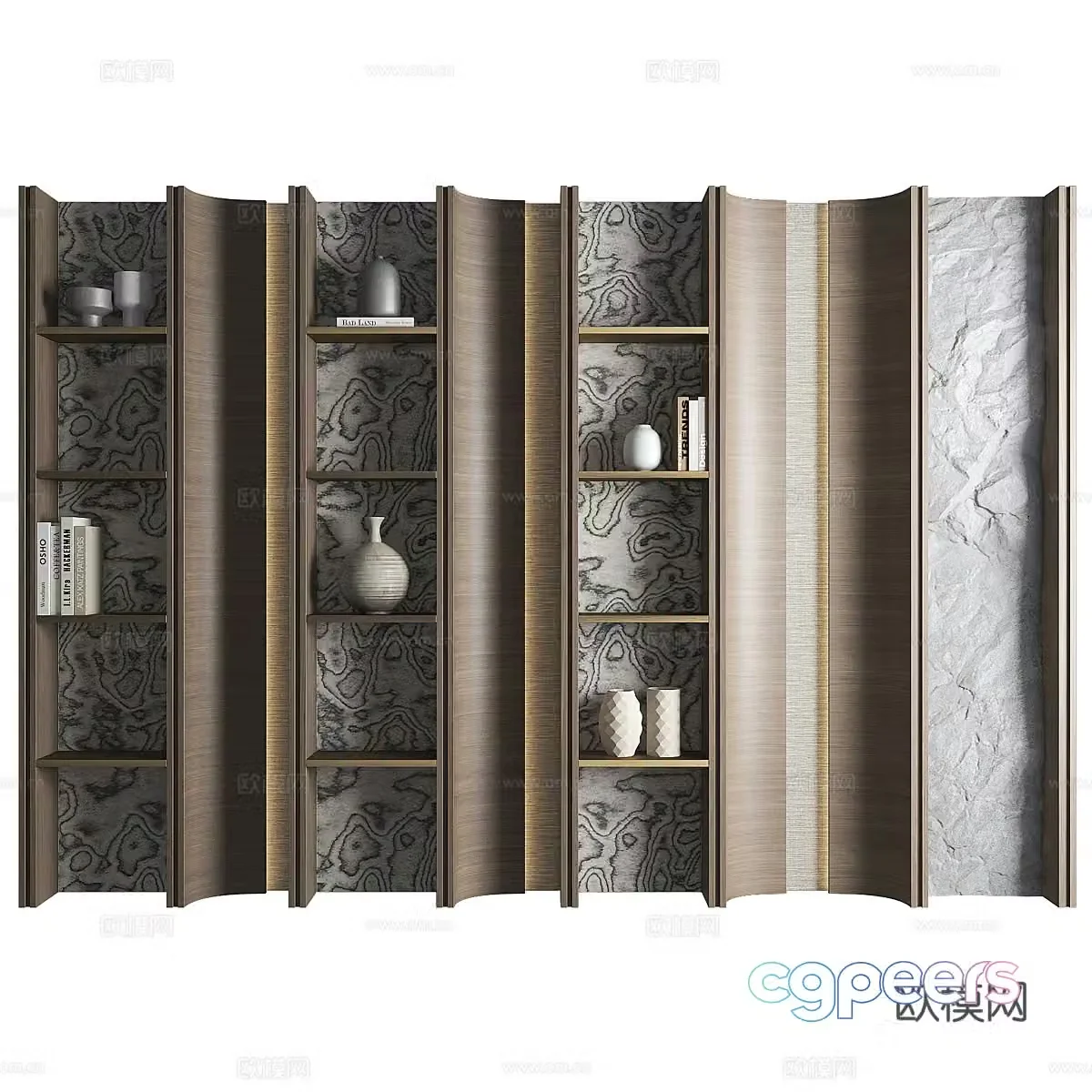 New Chinese style light luxury decorative cabinet 3D model