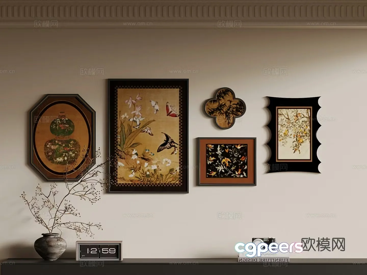 Hanging painting French decorative painting Desktop decoration ornaments 3D model