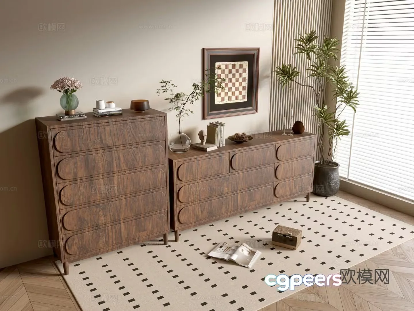 Modern wood grain cabinet minimalist wind cabinet whole cabinet sideboard cabinet balcony cabinet storage cabinet 3d model