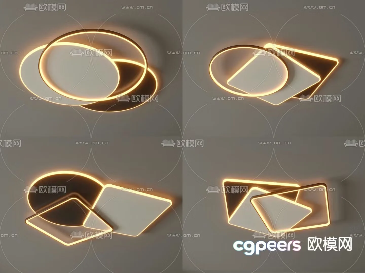 Geometric ceiling lamp bedroom lamp 3d model