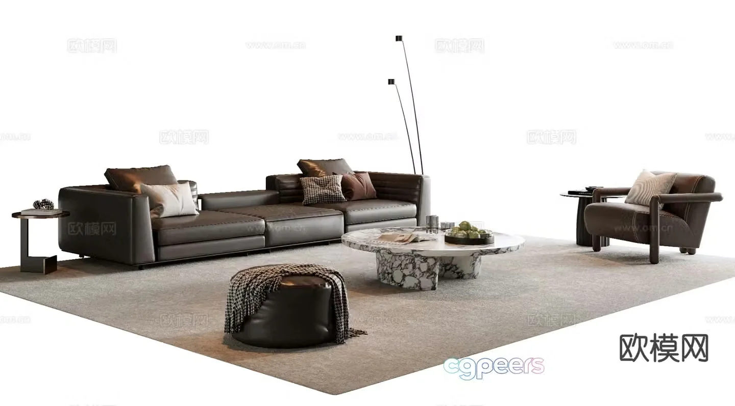 Italian sectional sofa 3d model