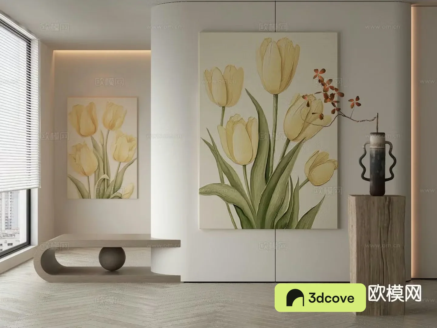 Wabi-sabi oil painting flower painting decorative painting