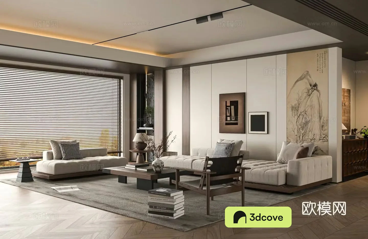 Middle-aged living room 3d model