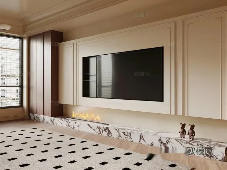 Modern Living Room 3D Model – 12158 – VRAY Render