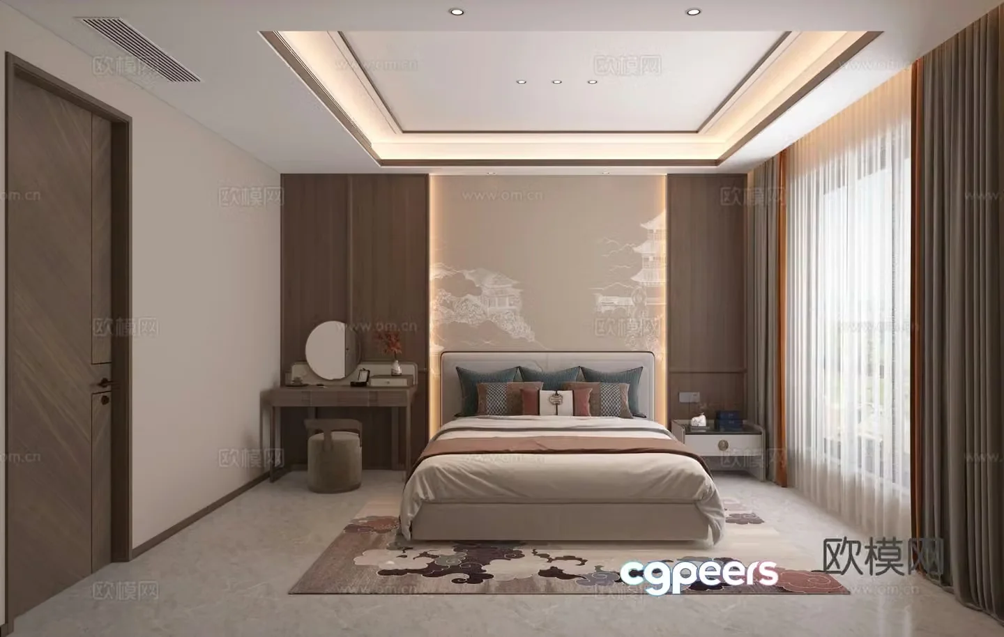 New Chinese style bedroom master bedroom 3d model
