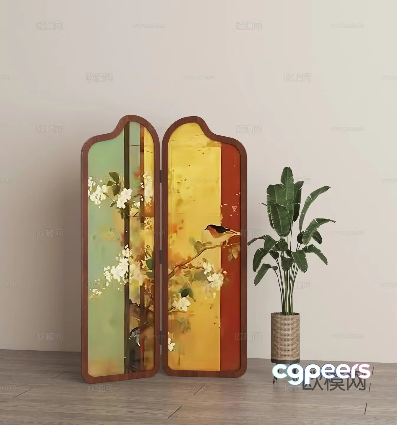 French retro screen partition 3d model
