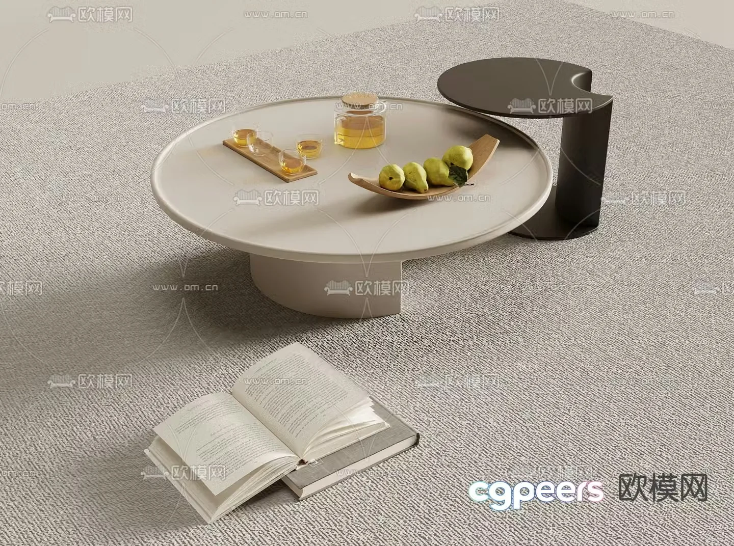 Simple coffee table mother-in-law coffee table 3d model