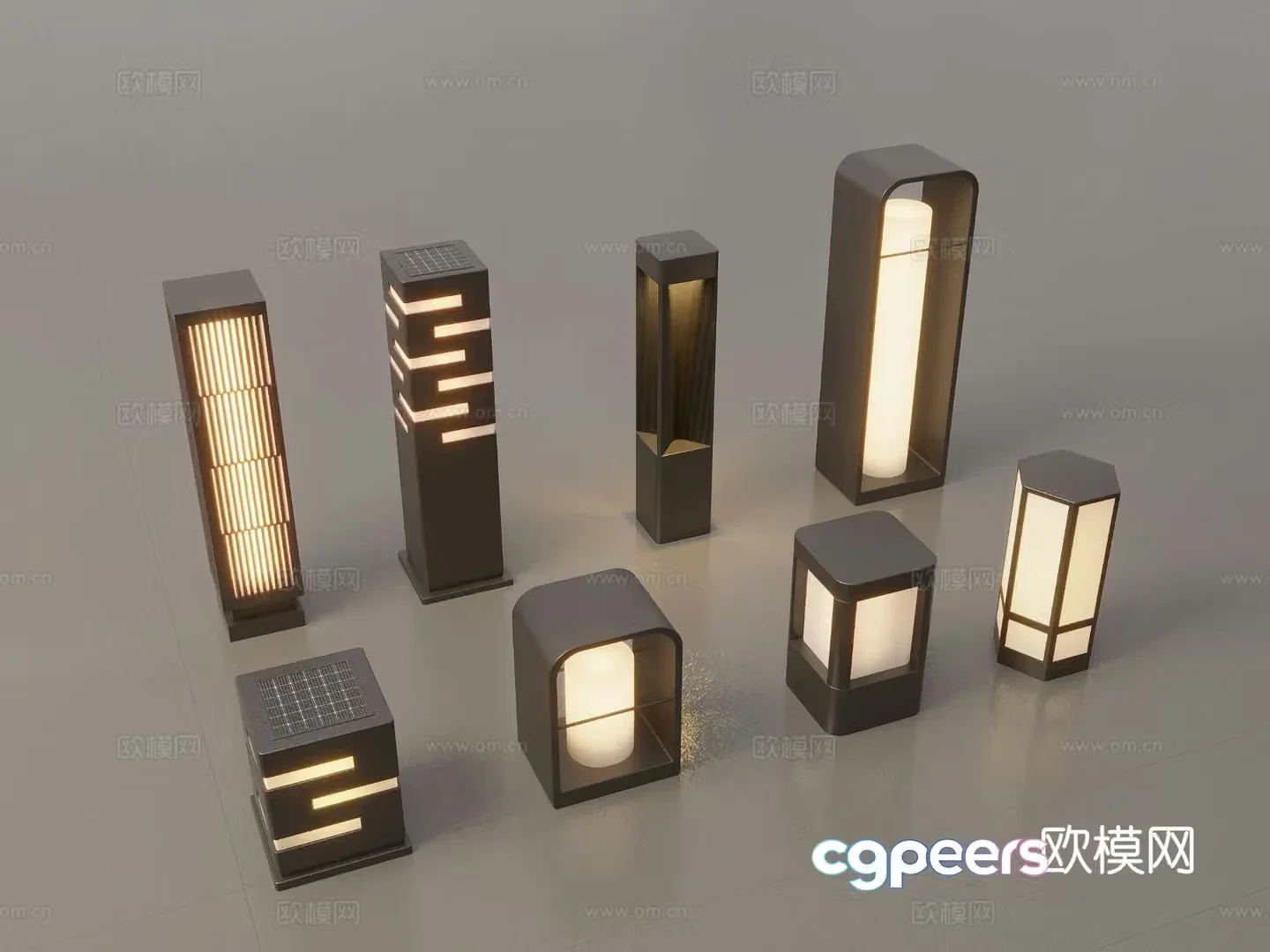 Modern Chinese landscape lights lawn lights garden lights outdoor lights 3D model