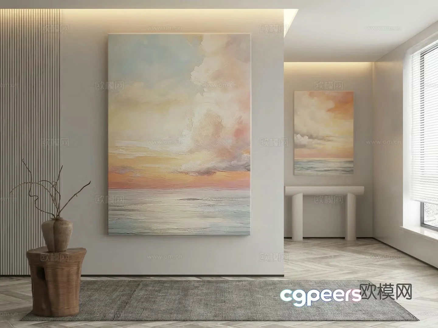 Modern Wasabi Hanging Painting Oil Painting 3D Model