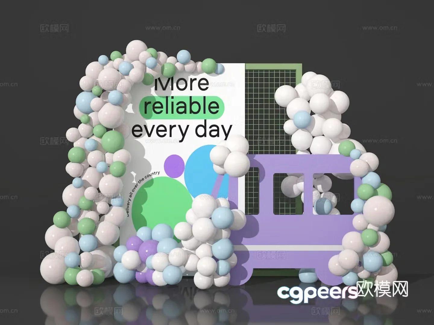 Commercial balloon presentation 3d model