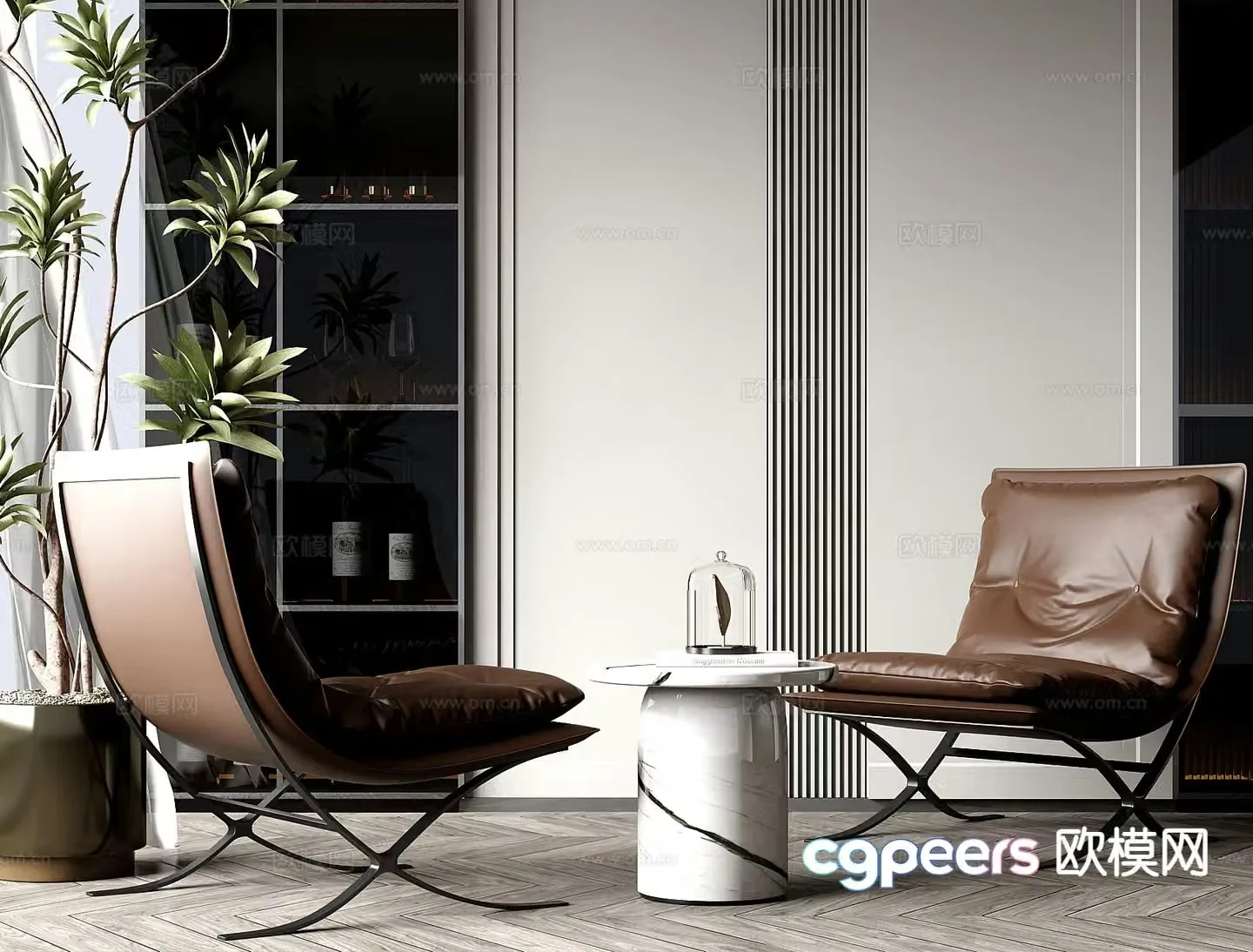 Modern chair leisure chair 3d model