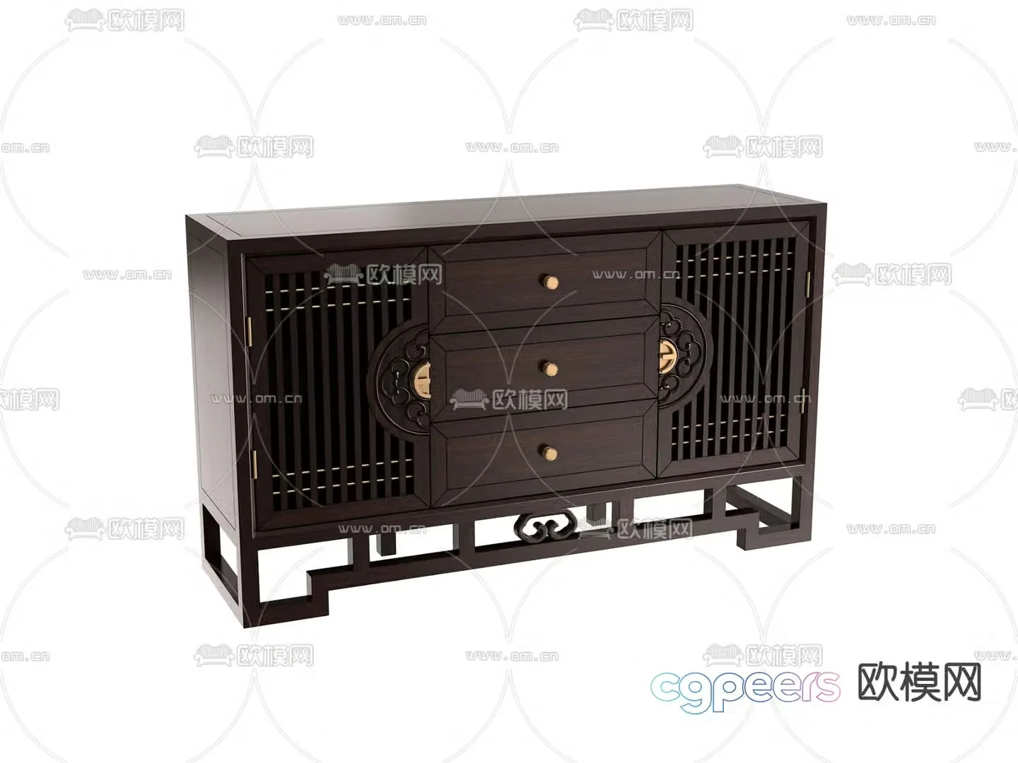 Chinese style chest of drawers 3D model