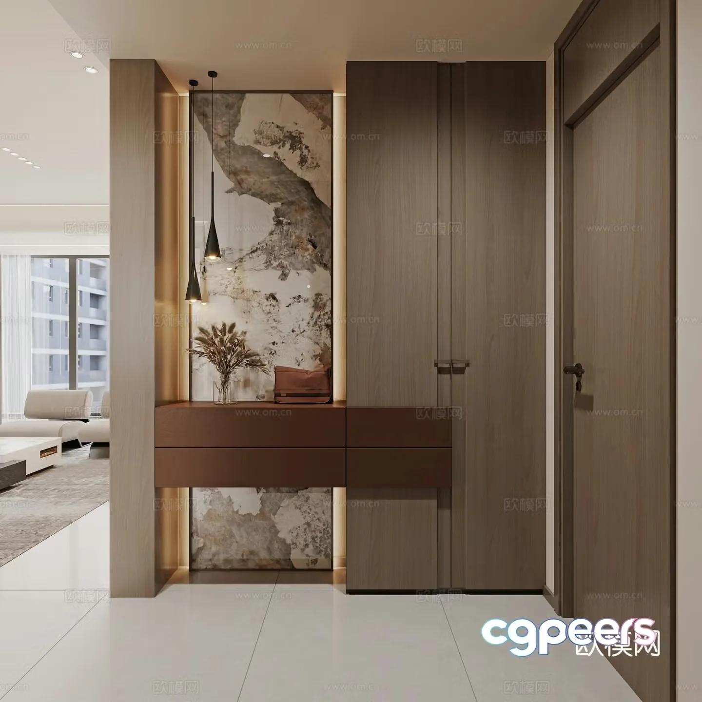 Entrance entrance hall entrance hall decoration entrance hall background 3D model