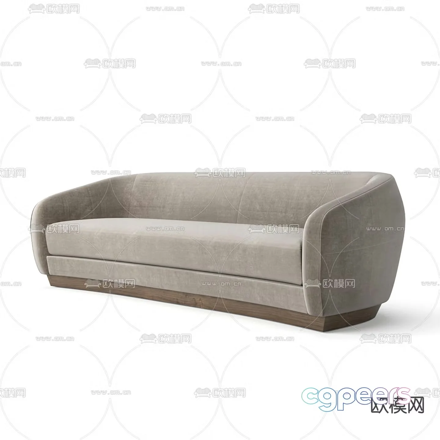 European fabric double sofa 3d model