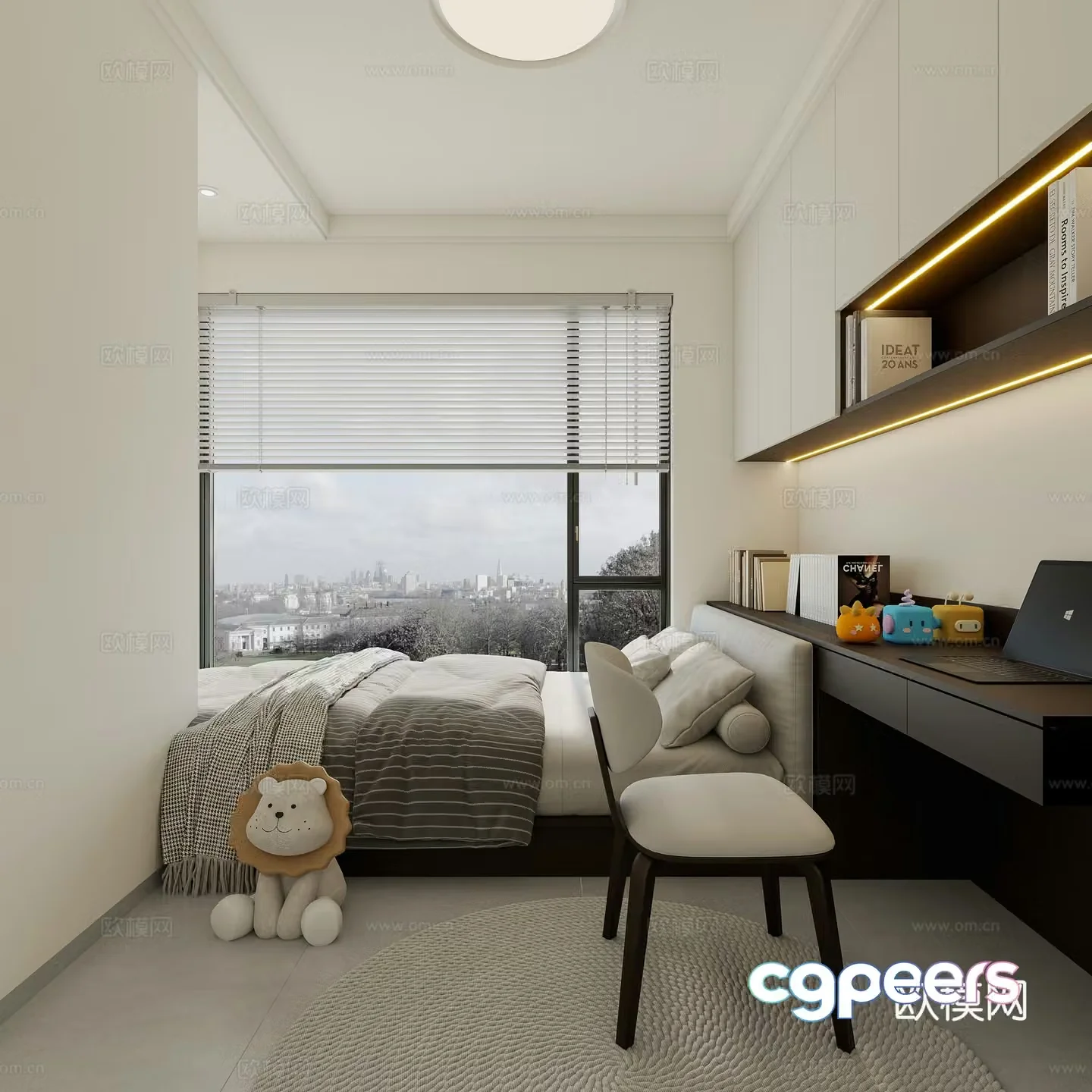Modern tatami bedroom Minimalist tatami bedroom Italian tatami bedroom 3d model