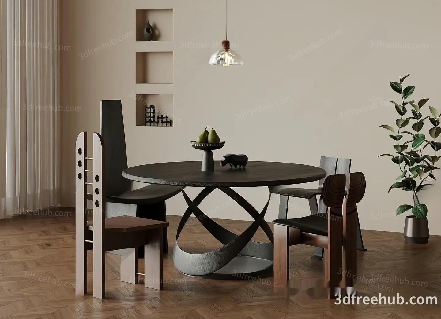 A Dining Table 3D Model – 22872 – VRAY Render