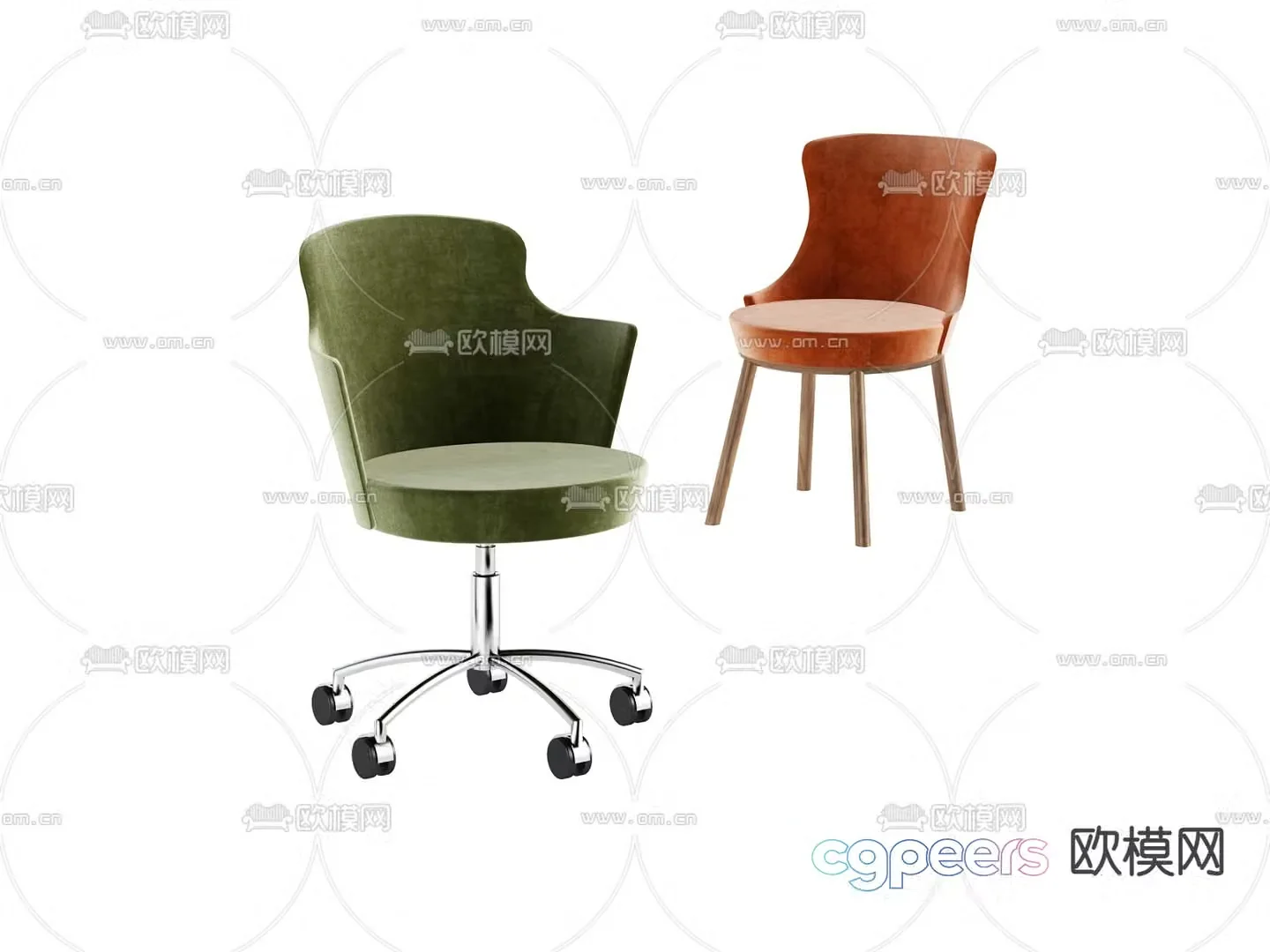 Office chair Staff chair Front chair 3D model