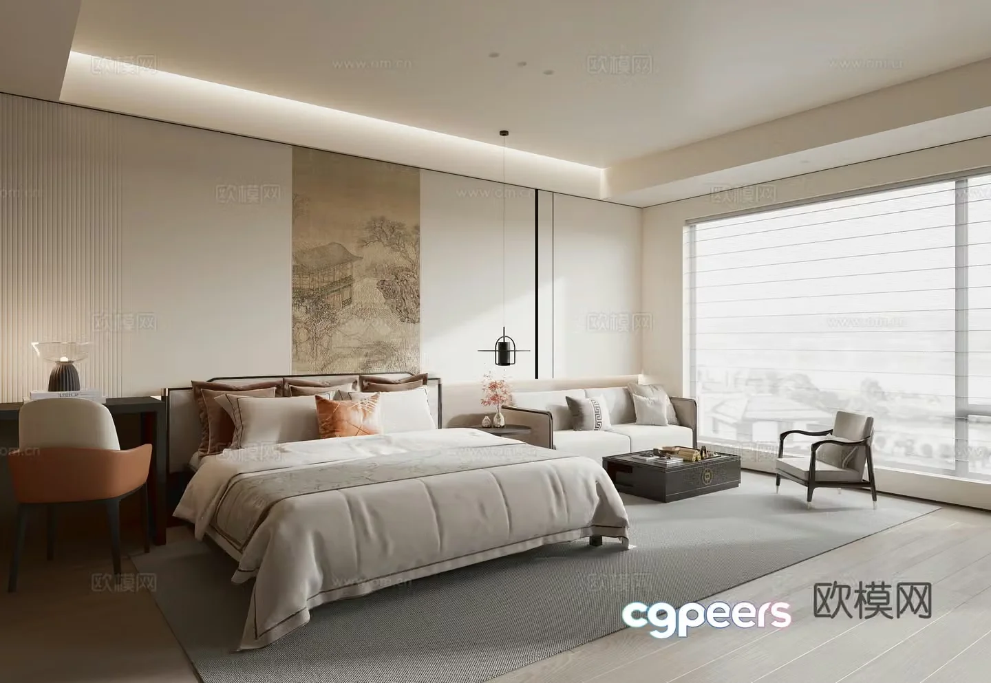 New Chinese hotel room 3D model