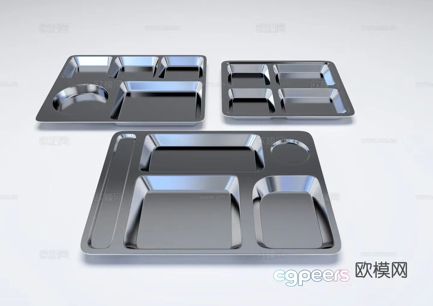 stainless steel dinner plate dinner plate tray 3d model