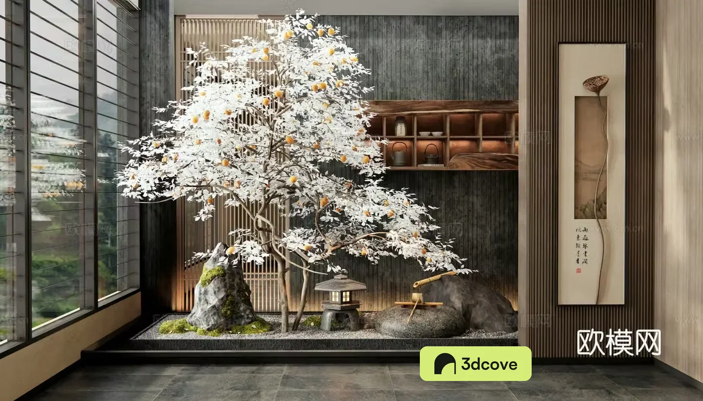New Chinese interior landscape decorative paintings wall decorations plant landscaping patio landscape moss