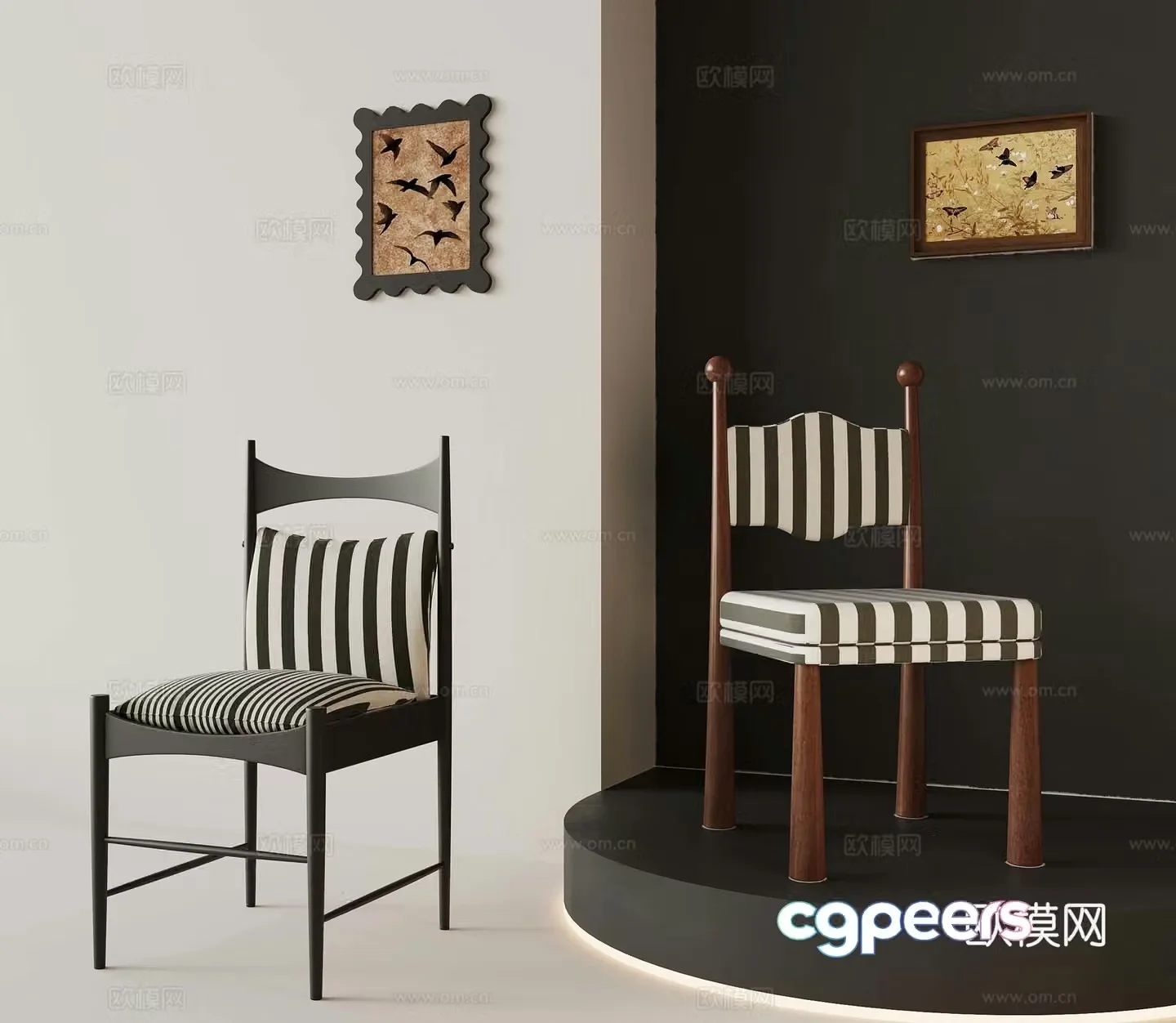 28 French medieval dining chair casual chair 3d model