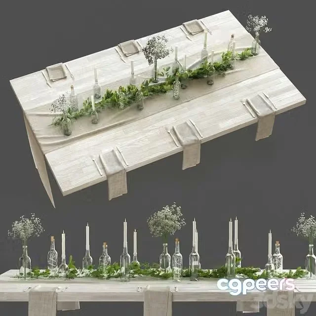 3ds Max Free – Bohemian Table Setting – 01