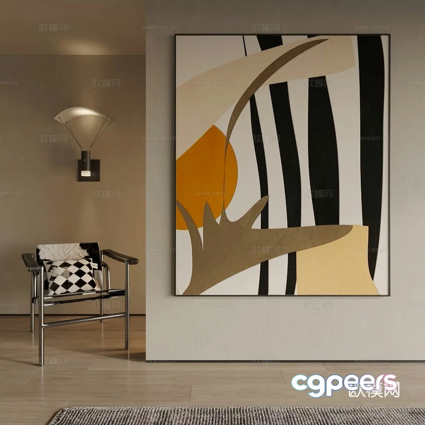 Modern decorative painting 3d model