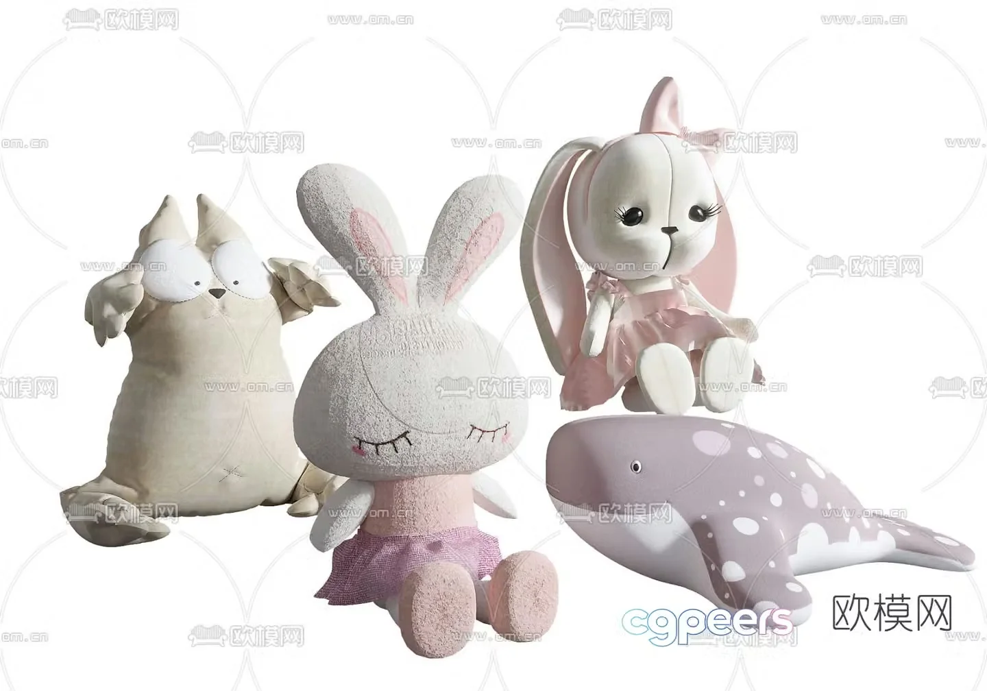 Modern children’s plush toy 3d model