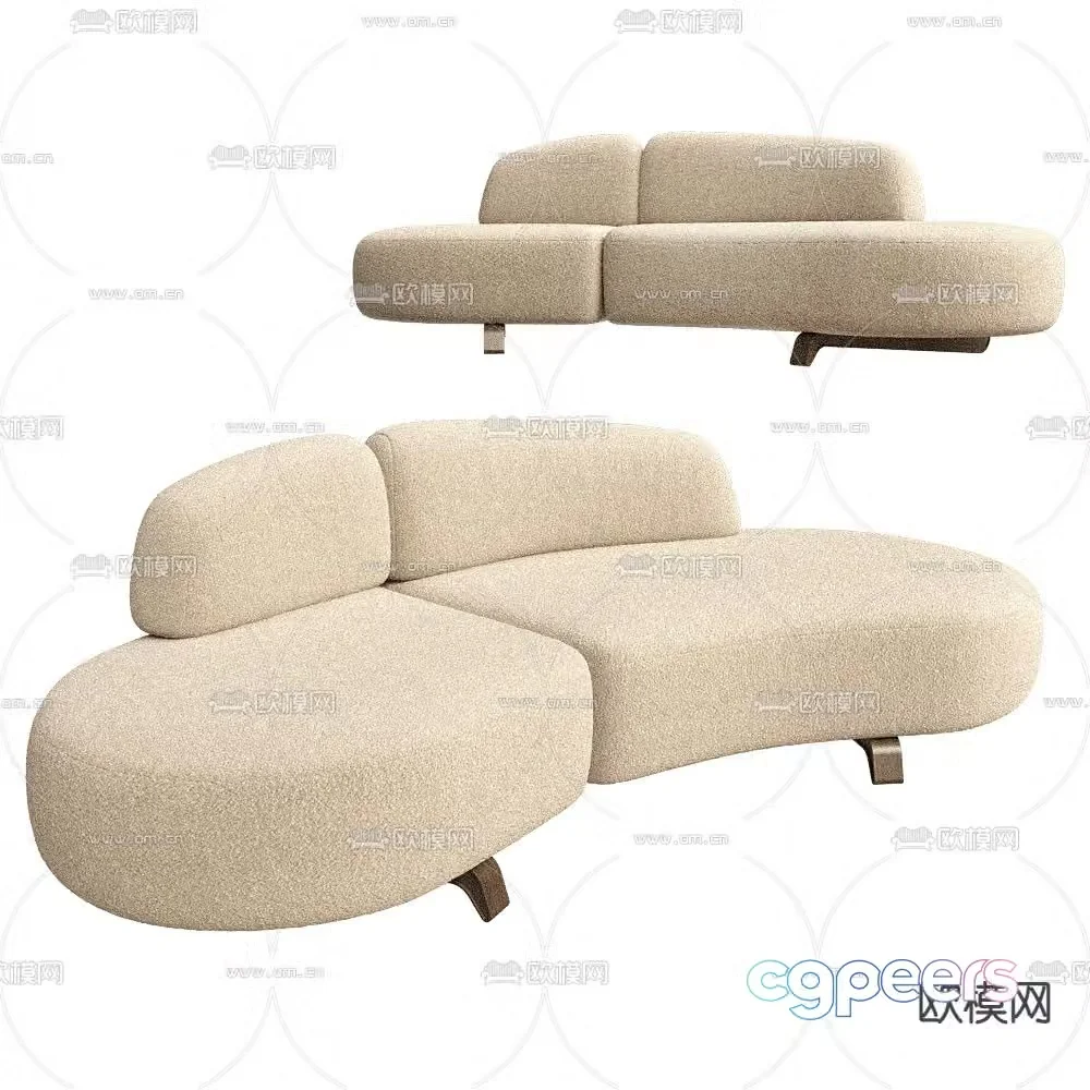 Arc sofa double sofa 3d model
