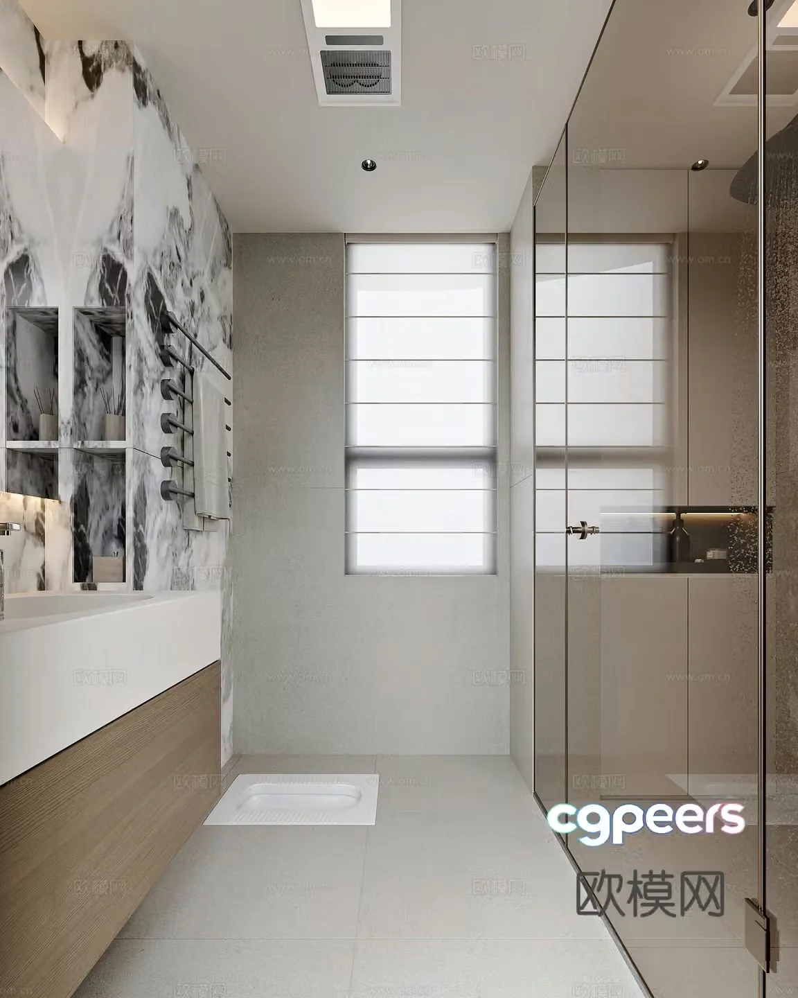 Modern style home bathroom 3d model
